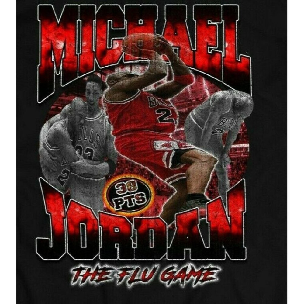 MJ RETRO 12 FLU GM 90s Bootleg Rap Tee 100% Cotton